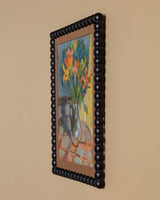 Impressionist Floral Still Life in Black Bobbin Frame, 1970's - Lone Fox