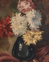 Impressionist Florals in a Vase Oil Painting, Europe, 1950's - Lone Fox