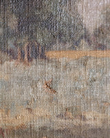 Impressionist Landscape with Trees on Burlap, 1920's - Lone Fox
