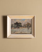 Impressionist Landscape with Trees on Burlap, 1920's - Lone Fox
