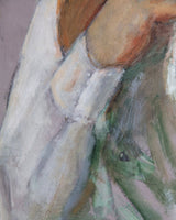 Impressionist Pastel Cowboy Portait Painting in Burl Frame, 1950's - Lone Fox