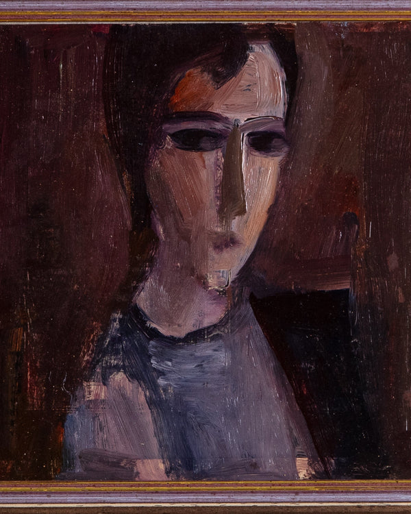 Impressionist Portrait Oil Painting by Serhiy Geta, 1980's - Lone Fox