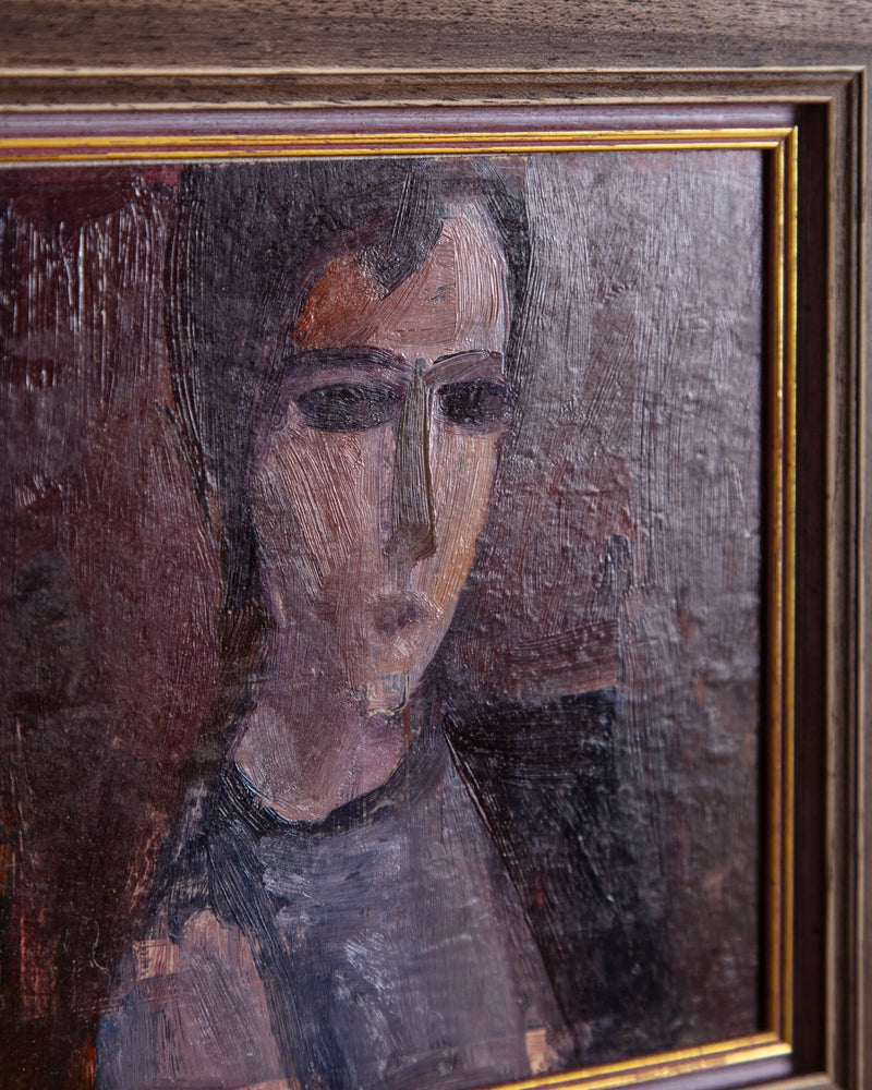 Impressionist Portrait Oil Painting by Serhiy Geta, 1980's - Lone Fox