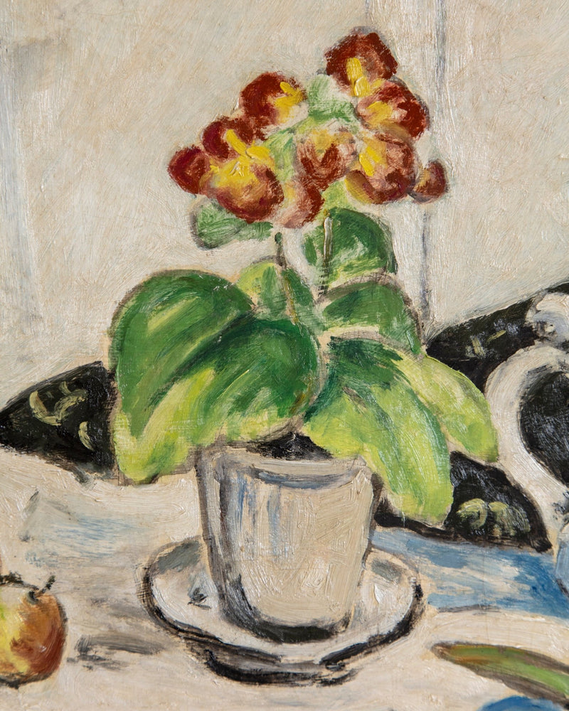 Impressionist Still Life of Flowers in Cubed Frame, Europe, 1950's - Lone Fox