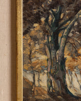 Impressionist Tree Scenery Oil Painting, France, 1930's - Lone Fox