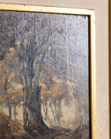 Impressionist Tree Scenery Oil Painting, France, 1930's - Lone Fox