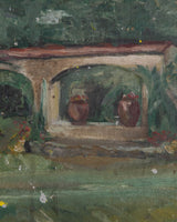 Impressionistic French Scenery Painting in Carved Wood Frame, 1940's - Lone Fox