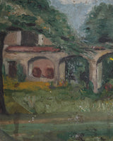 Impressionistic French Scenery Painting in Carved Wood Frame, 1940's - Lone Fox