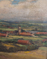 Impressionistic Village Landscape Oil Painting, Europe, Early 20th Century - Lone Fox