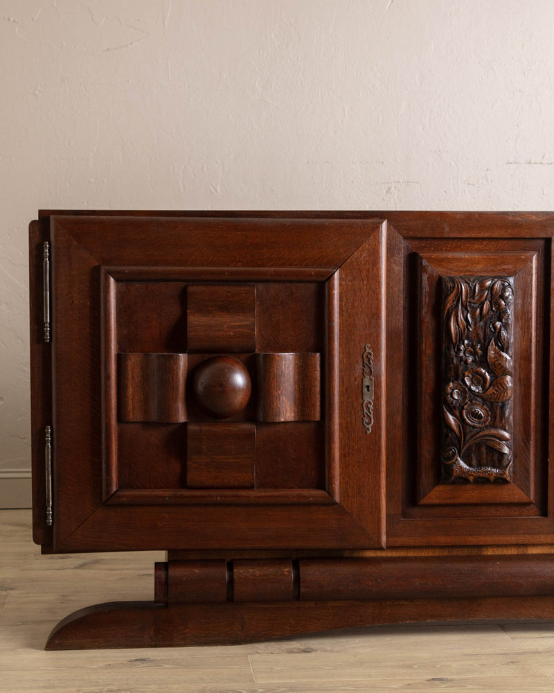 Impressive Oak Carved Sideboard by Charles Dudouyt, France, 1940's - Lone Fox