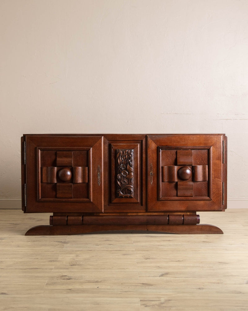 Impressive Oak Carved Sideboard by Charles Dudouyt, France, 1940's - Lone Fox