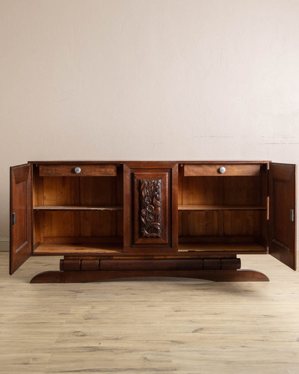 Impressive Oak Carved Sideboard by Charles Dudouyt, France, 1940's - Lone Fox