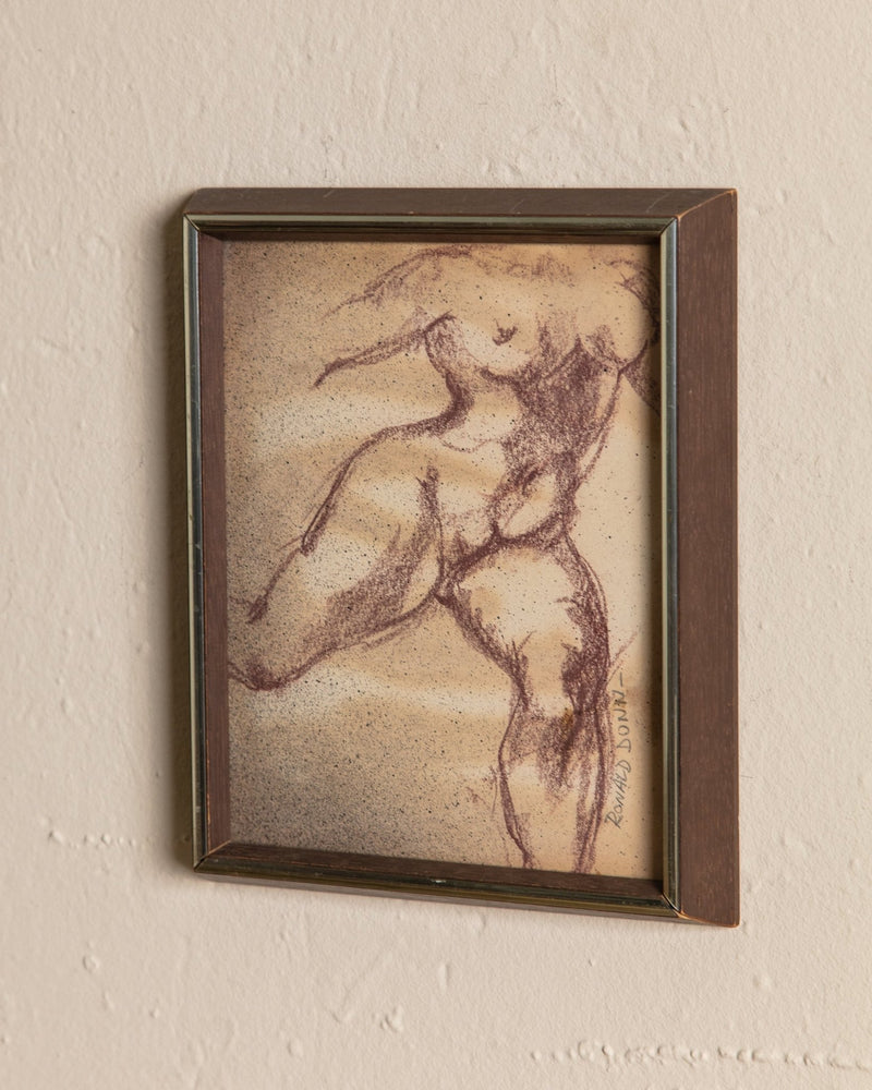 In Motion Nude Sketch by Ronald Donn, 1950's - Lone Fox