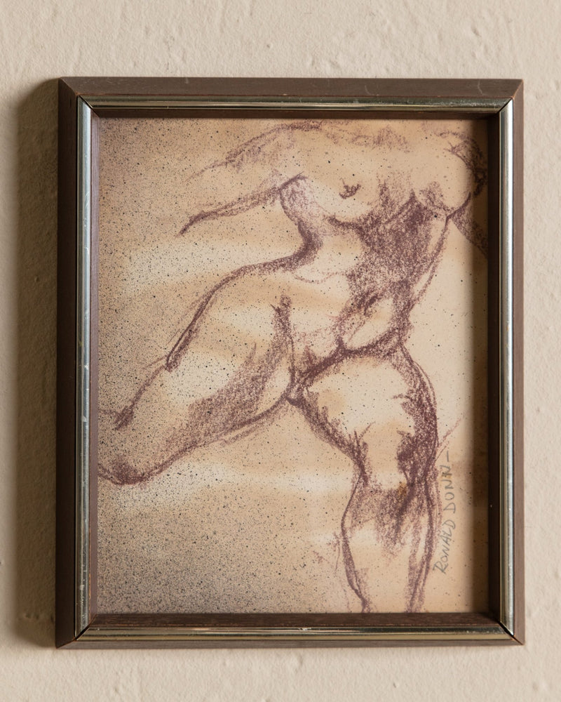 In Motion Nude Sketch by Ronald Donn, 1950's - Lone Fox