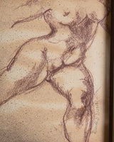 In Motion Nude Sketch by Ronald Donn, 1950's - Lone Fox