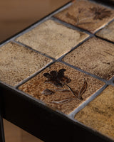 Iron & Tile Side Tables Manner of Roger Capron, France, 1970's (2 Available) - Lone Fox