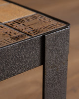 Iron & Tile Side Tables Manner of Roger Capron, France, 1970's (2 Available) - Lone Fox