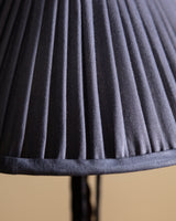 Iron Toleware Roses Table Lamp w/ Silk Pleated Shade, France, 1920s - Lone Fox