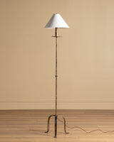 Iron Tripod Candlestick Floor Lamp, France, Early 20th Century - Lone Fox