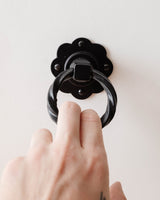 Iron Twisted Rose Gate Handle - Lone Fox