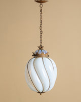 Italian Blown Glass & Metal Pendant Light, 1950s - Lone Fox