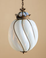 Italian Blown Glass & Metal Pendant Light, 1950s - Lone Fox