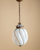 Italian Blown Glass & Metal Pendant Light, 1950s - Lone Fox