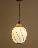 Italian Blown Glass & Metal Pendant Light, 1950s - Lone Fox