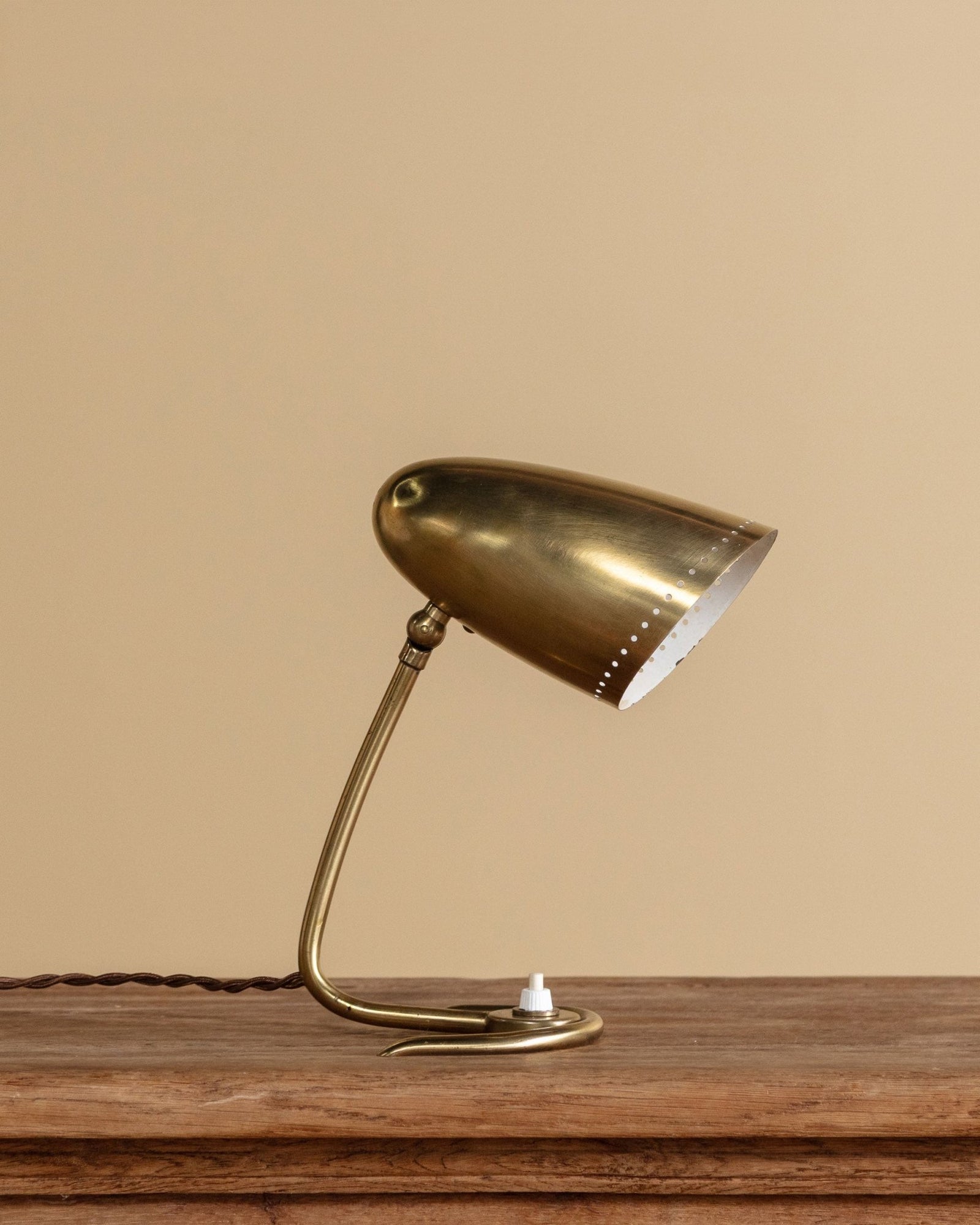 Italian Brass Bullet Shade Desk Lamp, Italy, 1950s – Lone Fox