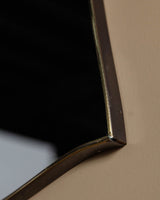 Italian Brass Crest Mirror, Manner of Gio Ponti, 1960's - Lone Fox