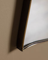 Italian Brass Crest Mirror, Manner of Gio Ponti, 1960's - Lone Fox