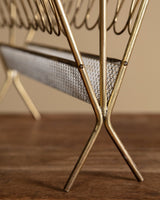 Italian Brass Magazine Rack, 1950's - Lone Fox
