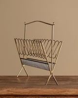Italian Brass Magazine Rack, 1950's - Lone Fox
