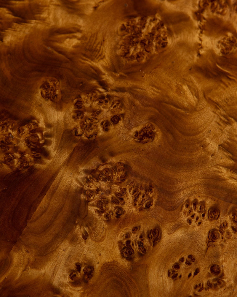 Italian Burl Wood Coffee Table w/ Plinth Base , 1970's - Lone Fox