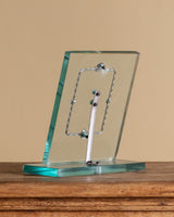 Italian Glass Picture Frame with Scalloped Silver Detail, 1950's - Lone Fox