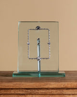Italian Glass Picture Frame with Scalloped Silver Detail, 1950's - Lone Fox