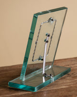 Italian Glass Picture Frame with Scalloped Silver Detail, 1950's - Lone Fox