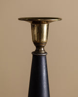 Italian Modernist Brass & Black Candelabra, 1950s - Lone Fox