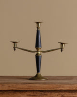Italian Modernist Brass & Black Candelabra, 1950s - Lone Fox