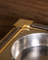 Italian Rope-Trim Chrome & Brass Ashtray, 1960s - Lone Fox