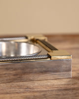 Italian Rope-Trim Chrome & Brass Ashtray, 1960s - Lone Fox