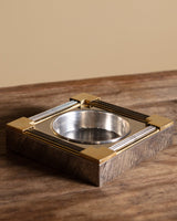 Italian Rope-Trim Chrome & Brass Ashtray, 1960s - Lone Fox