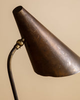 Italian Solid Brass Cone Shade Desk Lamp, Italy, 1950s - Lone Fox
