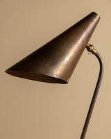 Italian Solid Brass Cone Shade Desk Lamp, Italy, 1950s - Lone Fox