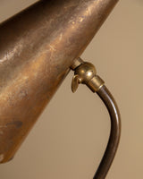 Italian Solid Brass Cone Shade Desk Lamp, Italy, 1950s - Lone Fox