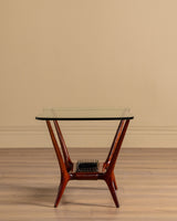 Italian Wood & Glass Coffee Table Manner of Gio Ponti, 1950's - Lone Fox