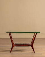 Italian Wood & Glass Coffee Table Manner of Gio Ponti, 1950's - Lone Fox