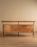 Italian Wood & Glass Top Sideboard Manner of Ico Parisi, 1950s - Lone Fox