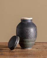 Japanese Studio Pottery Vessel w/ Lid, Signed - Lone Fox