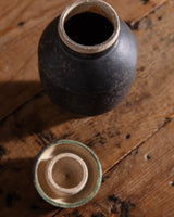 Japanese Studio Pottery Vessel w/ Lid, Signed - Lone Fox